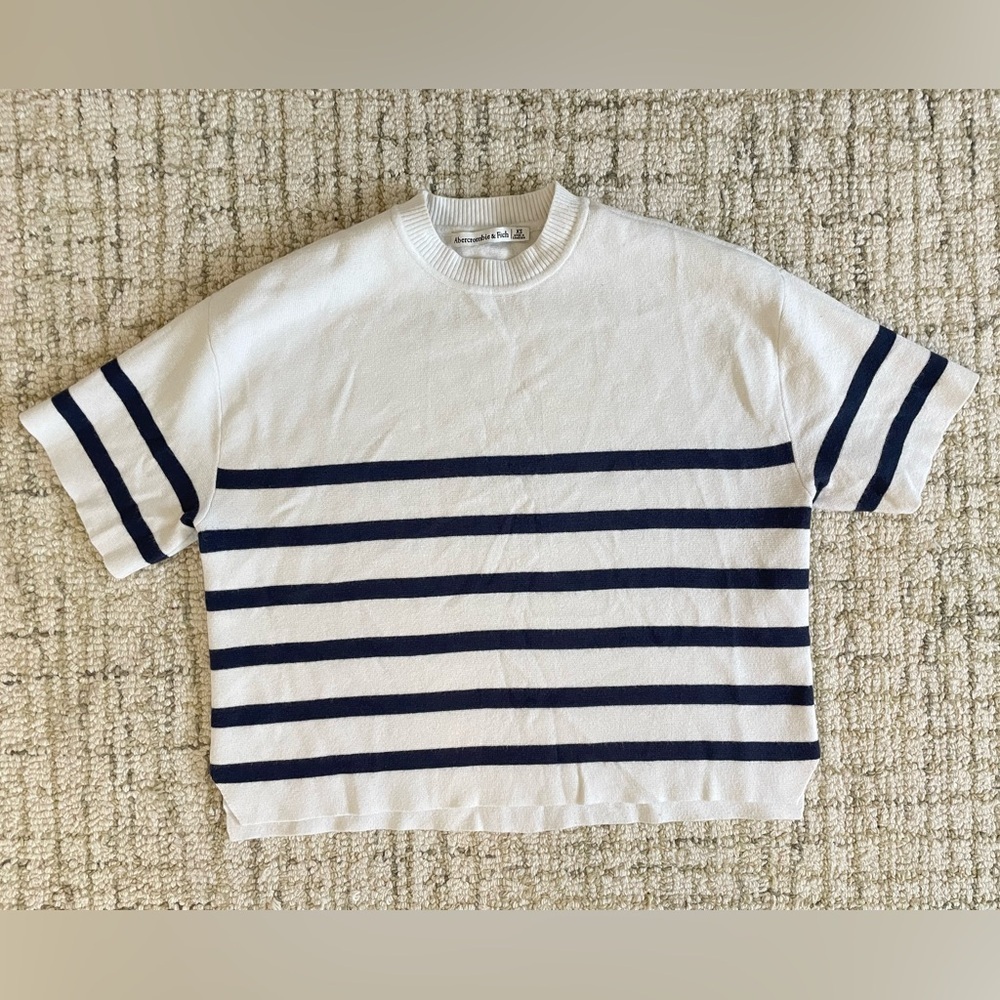 Abercrombie & Fitch Luxeloft Striped Sweater Tee - Picture 2 of 6